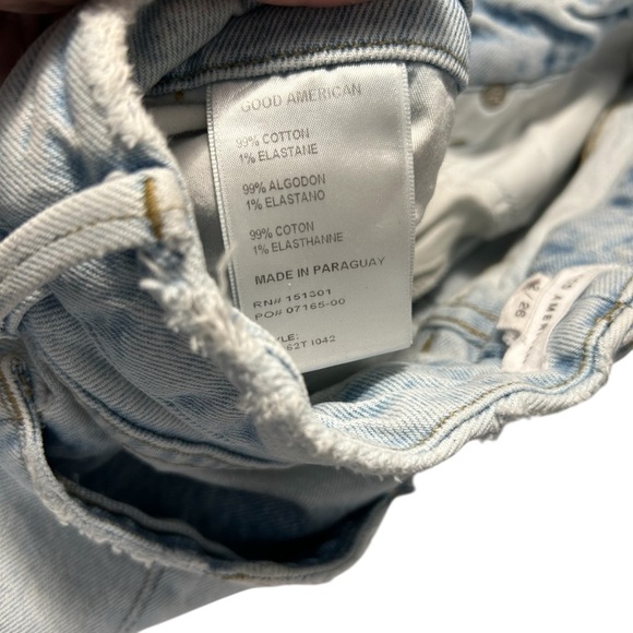 Good American Distressed Bootcut Split Hem Jeans Sz 2/26 - Picture 16 of 16